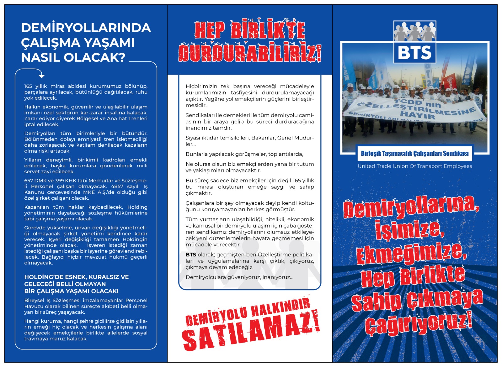 Demiryolları Halkındır Satılamaz